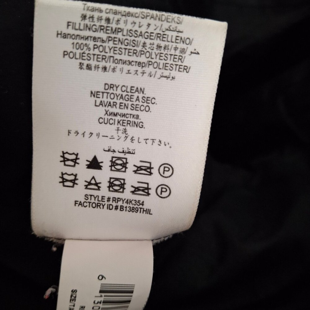 BCBGMAXAZRIA Vegan Leather Crop Jacket Sz Lg Black Lined Quilted Zip - Picture 13 of 15